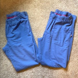 Set of 2 Urbane Ceil Blue Scrub Pants